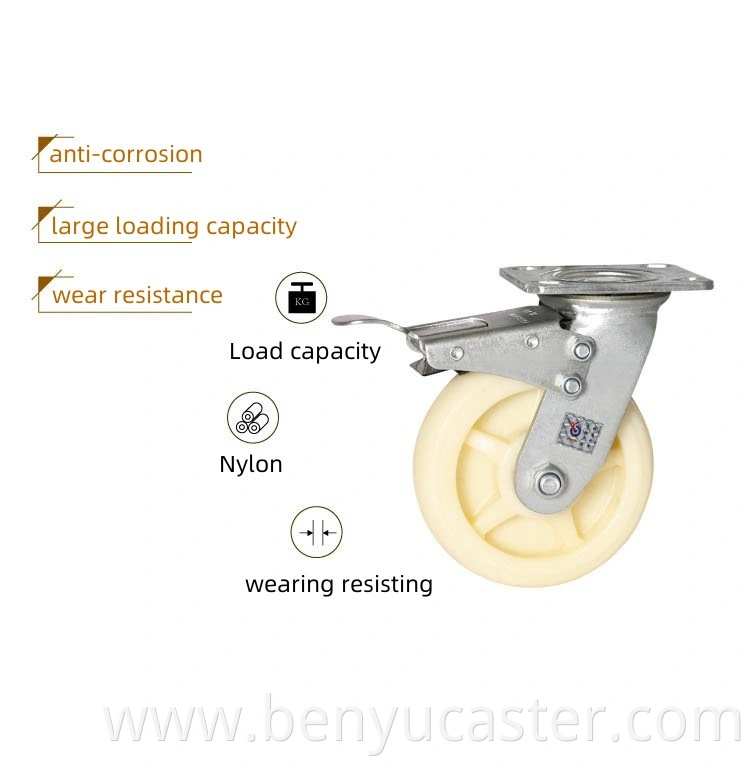 Anti Corrosion High Quality Heavy Duty 390 Kgs 4/5/6/8 Inch Nylon Caster